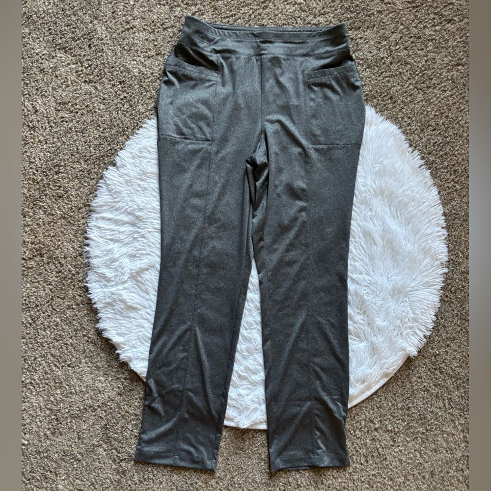 Chico’s Weekends Pants Pull On Gray Stretchy Elastic Waist Womens Size Small 4